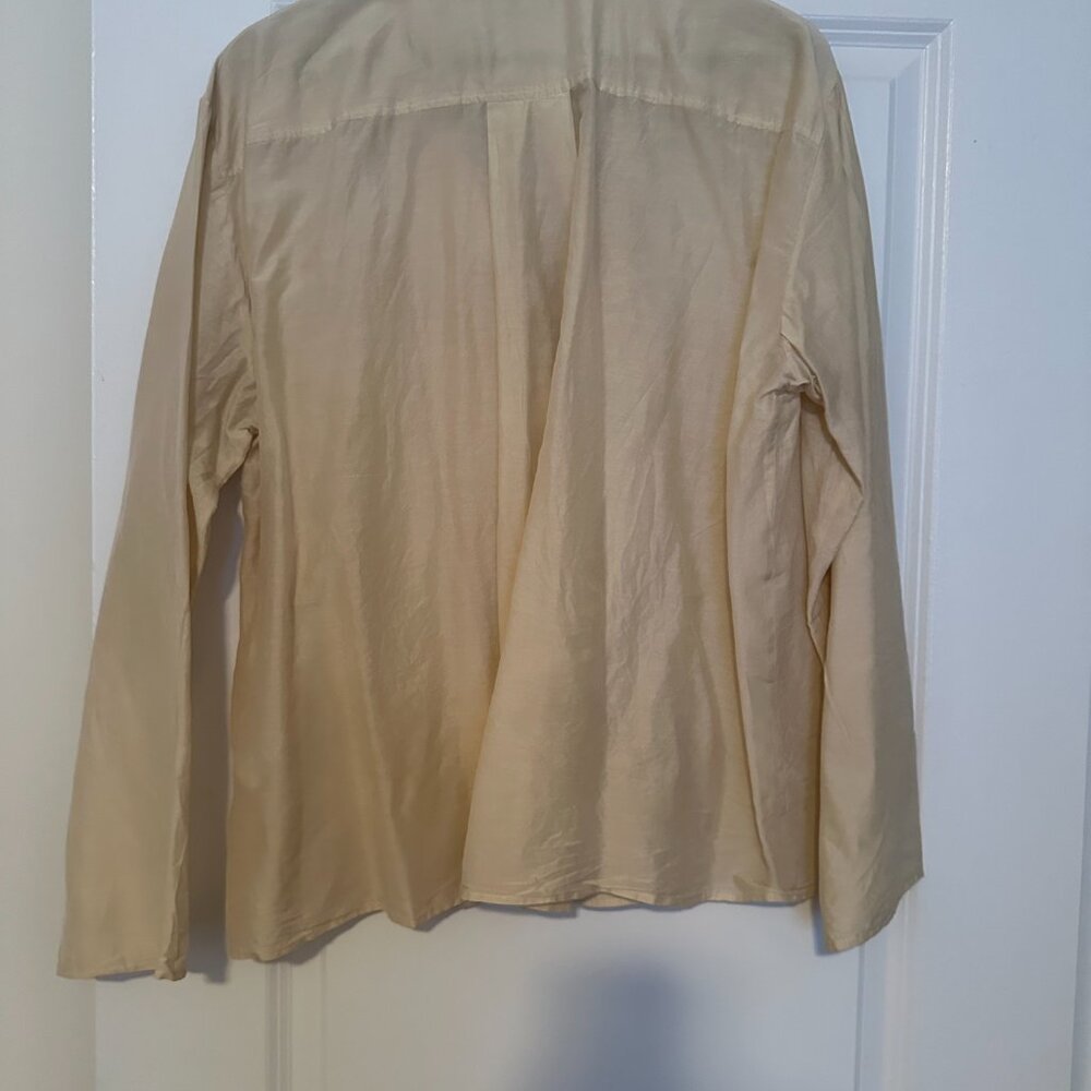 Toteme Cotton Silk PJ Blouse - Cream - Size 40 (US 8) - Picture 7 of 9